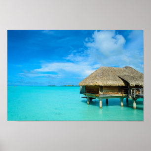Póster Bangalô aquático em Bora Bora