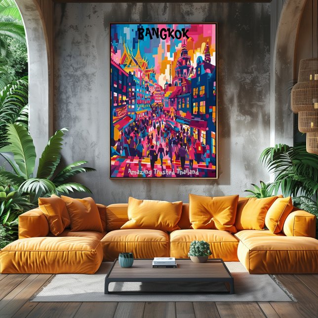 Póster Bangkok: Amazing Trusted Thailand - Colores Vivos. (Criador carregado)