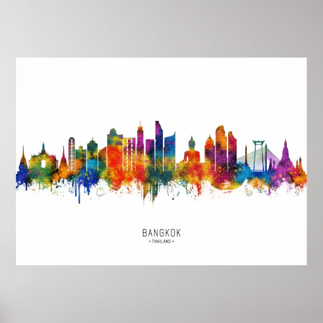 Poster Bangkok Thailand Skyline (Frente)