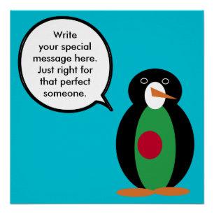 Póster Bangladesh Falando Sra Pinguim Personalizado