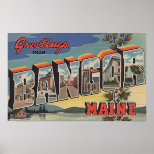 Póster Bangor, letra ScenesBangor de MaineLarge, MIM