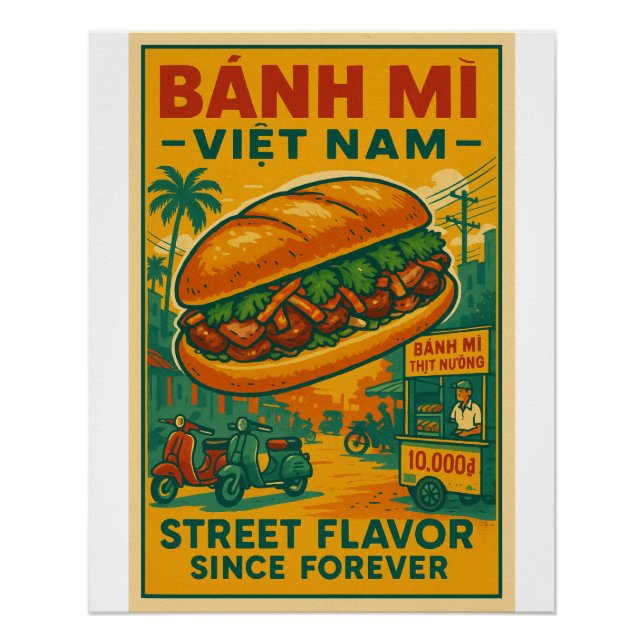 Póster Banh minha comida de rua vietnamita (Frente)