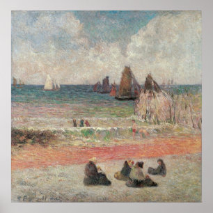 Poster Banhando Dieppe por Paul Gauguin, belas artes do