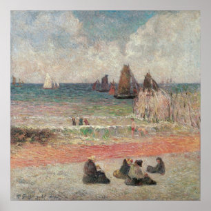 Poster Banhando Dieppe por Paul Gauguin, belas artes do