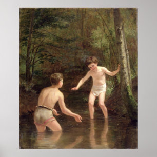 Poster Banhando meninos, 1873