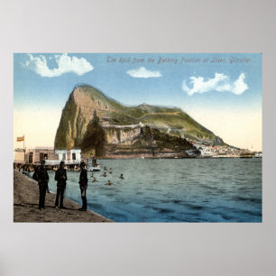 Poster Banhando o pavilhão, Linea, rocha do vintage de