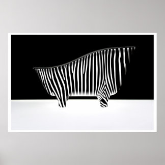 Póster Banheira com faixas de zebra