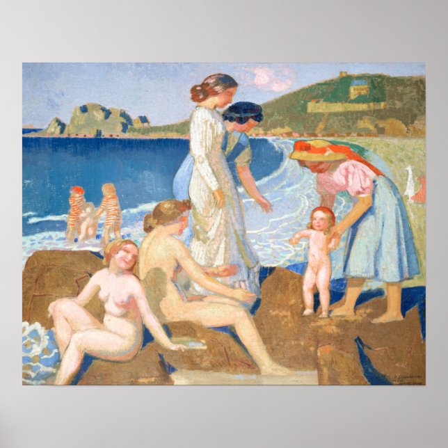 Poster Banheiras em Perros Guirec, pintura Maurice Denis (Frente)