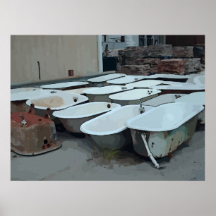 Póster Banheiras velhas do pé da garra