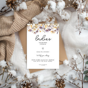 Poster Banheiro de Casamento Floral Lilás Elegante