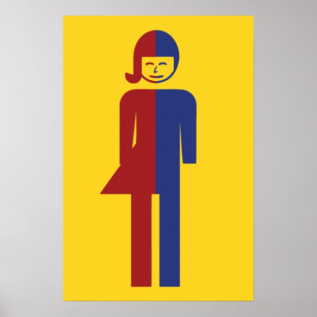 Póster Banheiro de Ladyboy / Tomboy ⚠ Sinal Tailandês ⚠ (Frente)