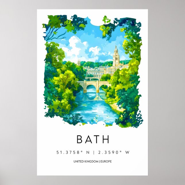 Poster Banho Aquarela 1 (Frente)