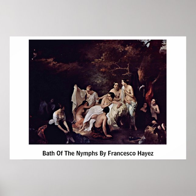 Póster Banho Das Ninfas Por Francesco Hayez (Frente)