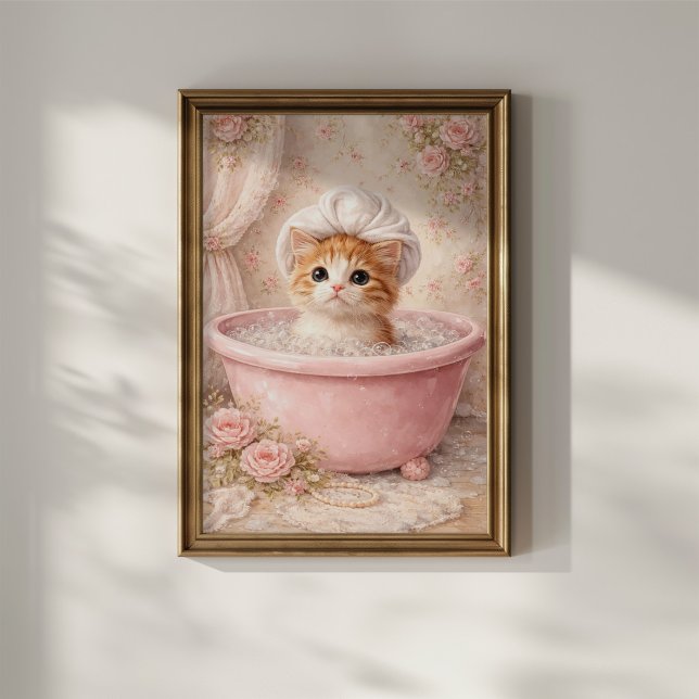 Poster Banho de Gatinho Fofo (Criador carregado)