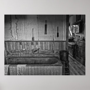 Póster Banho ocidental velho da barbearia do Victorian