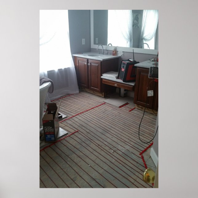 Poster Banhroom DIY Pavimento aquecido (Frente)