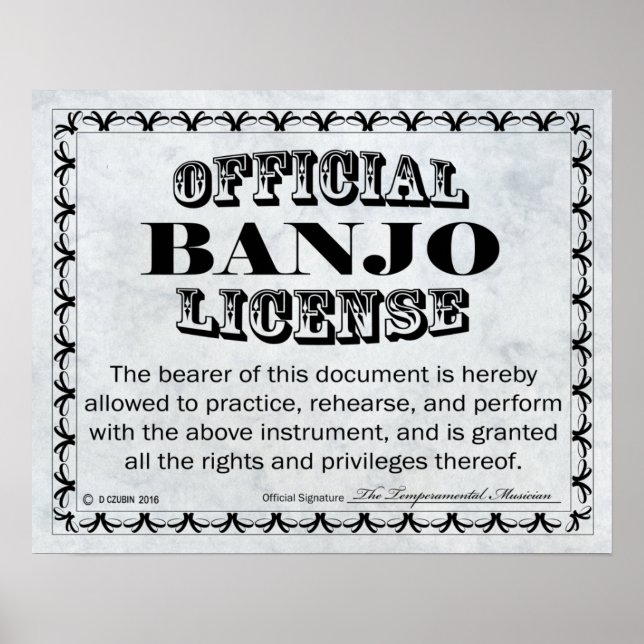 Poster Banjo License (Frente)