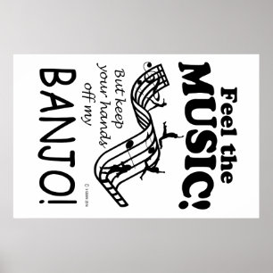 Póster Banjo Sente A Música
