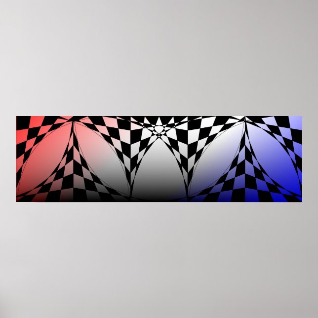 Póster Banner azul-branco-vermelho de Kenneth Yoncich (Frente)