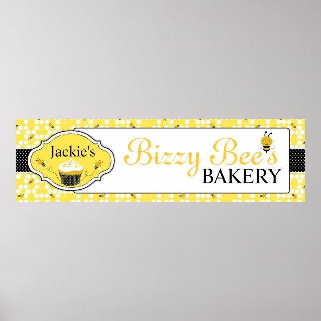 Poster Banner comercial da Honey Bee Bakery (Frente)