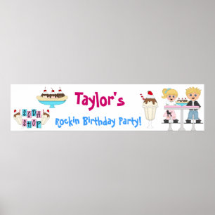Póster Banner da Festa de aniversário da 50 de Compro Sod