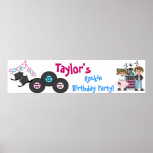 Póster Banner da Festa de aniversário da 50 de encaixe