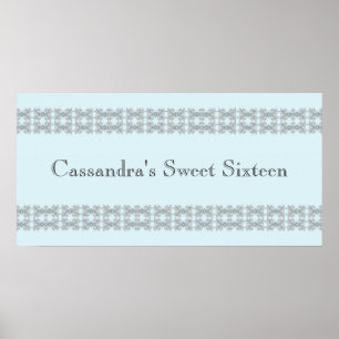 Póster Banner da Festa de aniversário do local da joia az