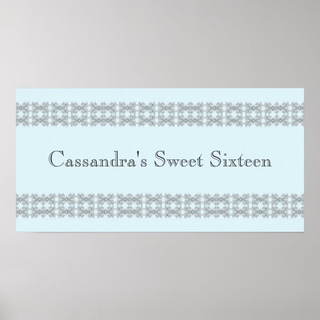 Póster Banner da Festa de aniversário do local da joia az (Frente)