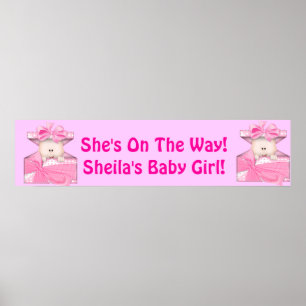 Poster Banner da Festa de Chá da Baby Girl