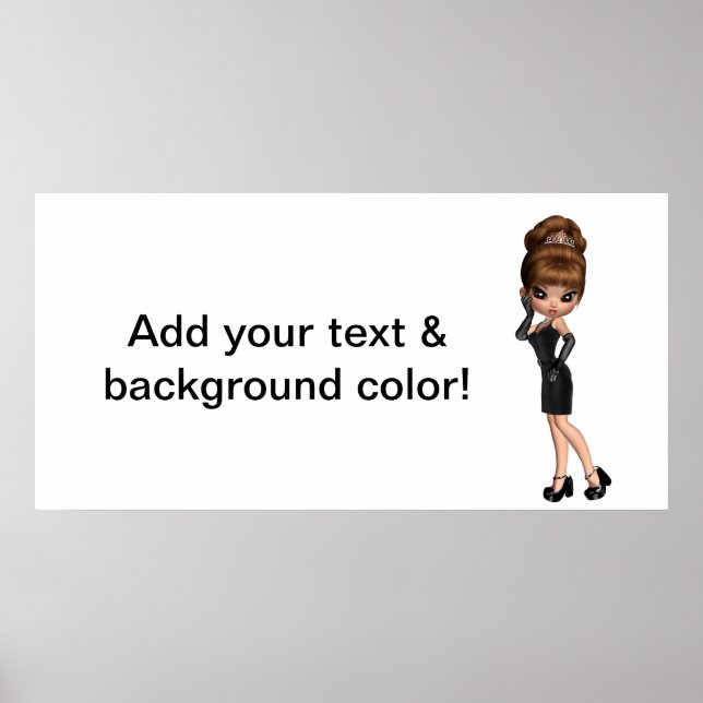 Póster Banner da Festa Diva da Princesa Bonita (Frente)