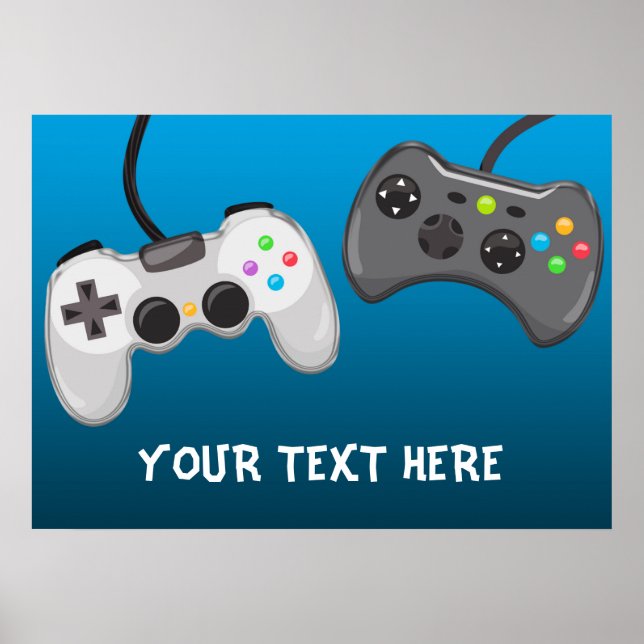 Poster Banner de Aniversário de Controles de Video Game (Frente)