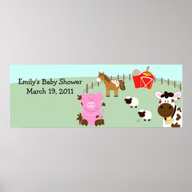 Póster Banner de Aniversário do Barnyard Barn Yard Babthd (Frente)