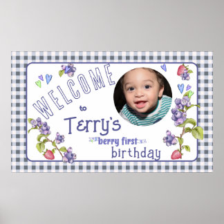 Poster Banner de aniversário do Berry First Boy