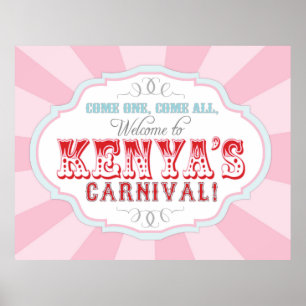 Póster Banner de aniversário do Circo de Carnaval para o