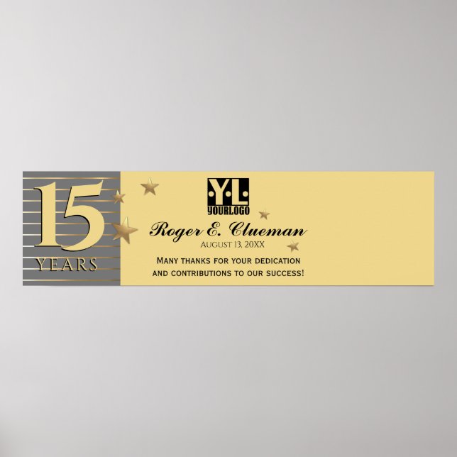 Poster Banner de assinatura de aniversário de marco de fu (Frente)