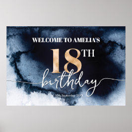 Poster Banner de boas-vindas do aniversário de 18 anos da