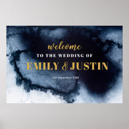 Poster Banner de casamento de boas-vindas da Black Ink Wa