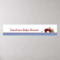 Banner de Chá de fraldas do Vagão Vermelho