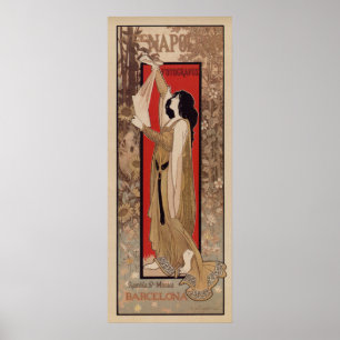 Poster Banner de fotógrafo espanhol Barcelona art nouveau