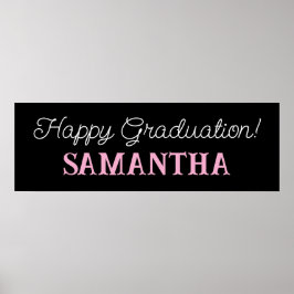 Poster Banner de Graduação Feliz, Festa de formatura Deco