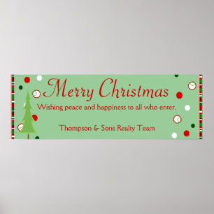 Póster Banner de Natal Merry Personalizado