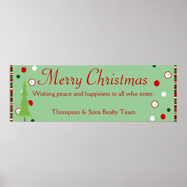 Póster Banner de Natal Merry Personalizado (Frente)