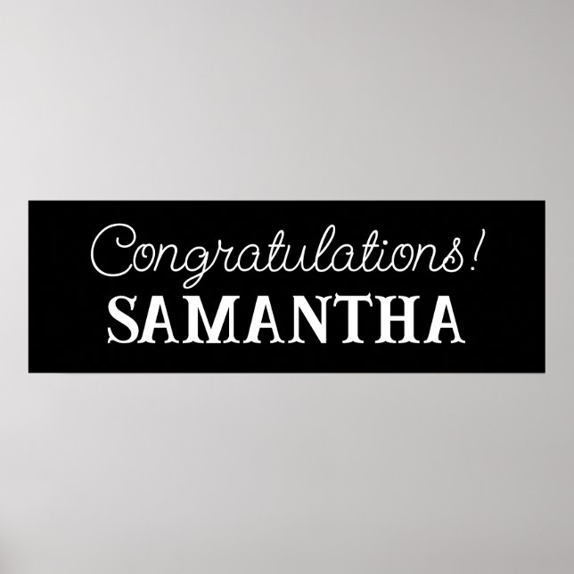 Poster Banner de parabéns, Festa de formatura (Frente)