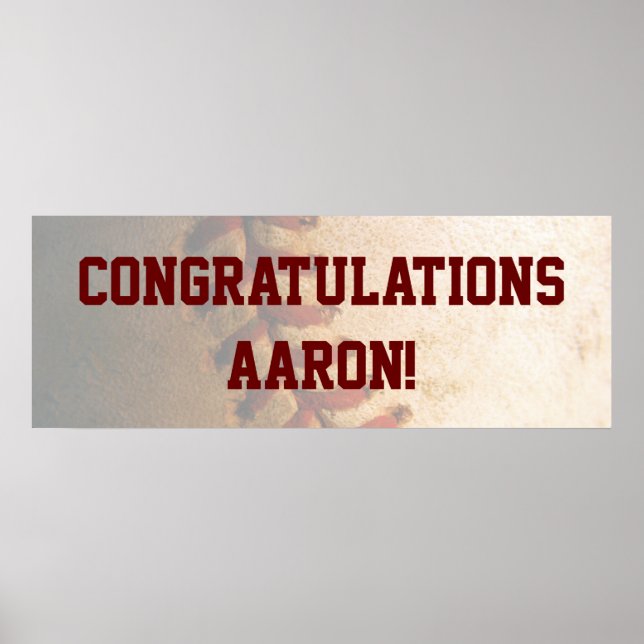 Poster Banner de Parabéns Mitzvah Bar Baseball KRW (Frente)