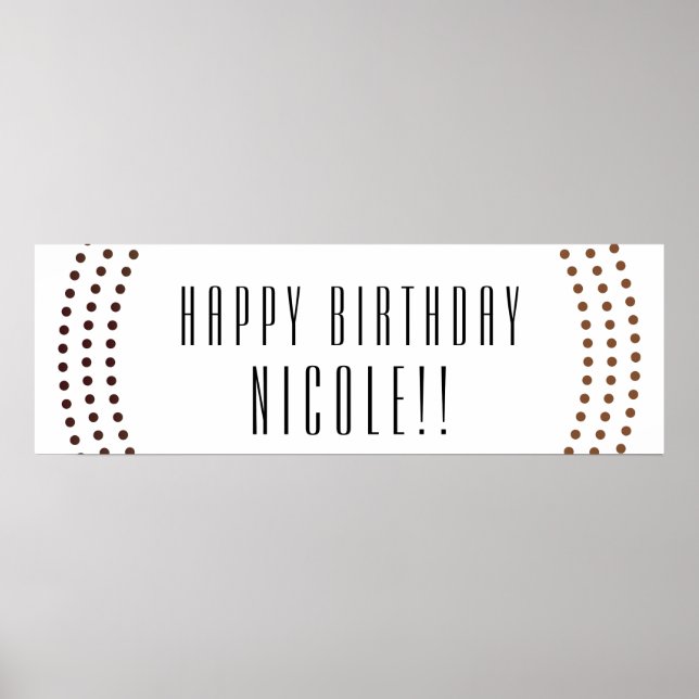 Póster Banner de Partido de Pontos Modernos em Círculos D (Frente)