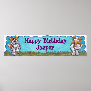 Póster Banner de Santo Bernard Birthday