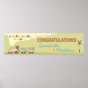 Poster Banner do Chá de fraldas Choo Train