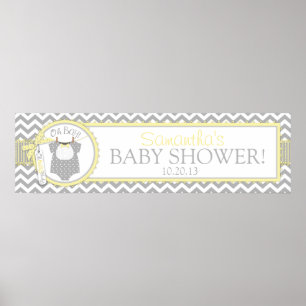 Póster Banner do Chá de fraldas do Arco do Baby Boy Tie C