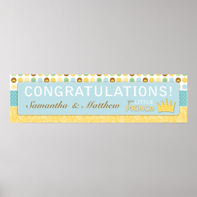 Poster Banner do Chá de fraldas Príncipe (Frente)