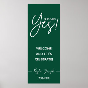 Poster Banner Ela Disse Sim Engajamento bem-vindo  Cartaz